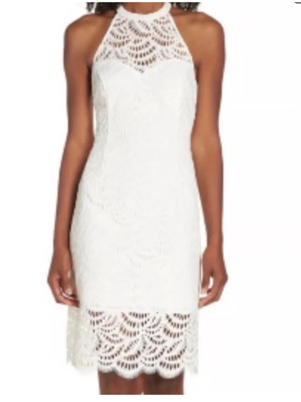 Lilly Pulitzer Cream Lace Halter Midi Dress